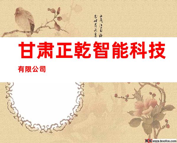 甘肃正乾智能科技有限公司