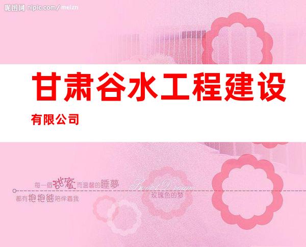 甘肃谷水工程建设有限公司