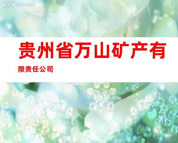 贵州省万山矿产有限责任公司